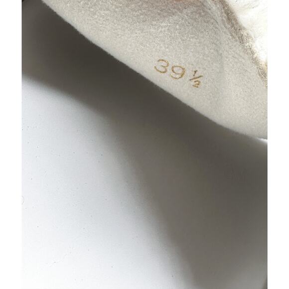 Christian Louboutin White Shearling Logo Slides Flatform Sandals Size 39.5 - Picture 6 of 12